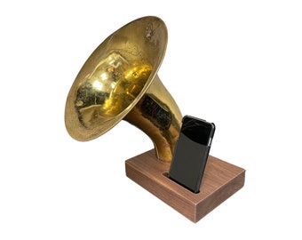 ON SALE Acoustic Baritone Speaker, iPhone Speaker, iPhone Amplifier, Horn Speaker, Wireless Speaker, iPhone Dock, iPhone Stand, 12072301