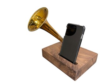 Acoustic Trumpet Speaker, iPhone Speaker, Horn Speaker, iPhone Amplifier, iPhone Dock, iPhone Stand, Speaker 12192301