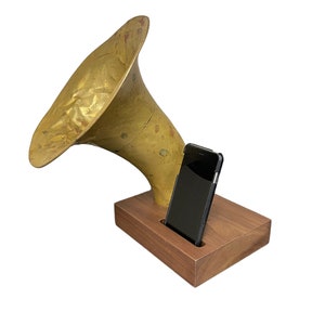 ON SALE Acoustic Baritone Speaker, iPhone Speaker, iPhone Amplifier, Horn Speaker, Wireless Speaker, iPhone Dock, iPhone Stand, 12122309 image 1