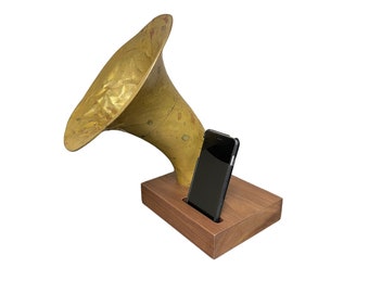 ON SALE Acoustic Baritone Speaker, iPhone Speaker, iPhone Amplifier, Horn Speaker, Wireless Speaker, iPhone Dock, iPhone Stand, 12122309