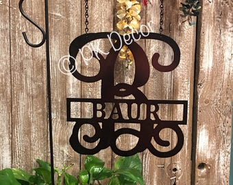 Monogram garden flag | Etsy