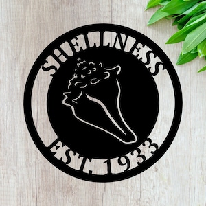 Custom Conch Shell Metal ACM Sign: Beach House Decor Weatherproof