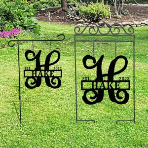 Last Name Garden Flag - Custom Garden Sign - Personalized Name or Address Yard Flag - Custom Gifts - Size & Color Options - QUICK Ship