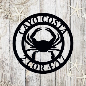 Personalized Crab Sign: Beach House Number, Coastal Wall Decor
