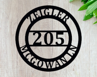 Custom House Number Sign for Home - Round Street Address Plaque for Yard or Lamp Post - Personalized Weatherproof House Warming Gift - QUICK