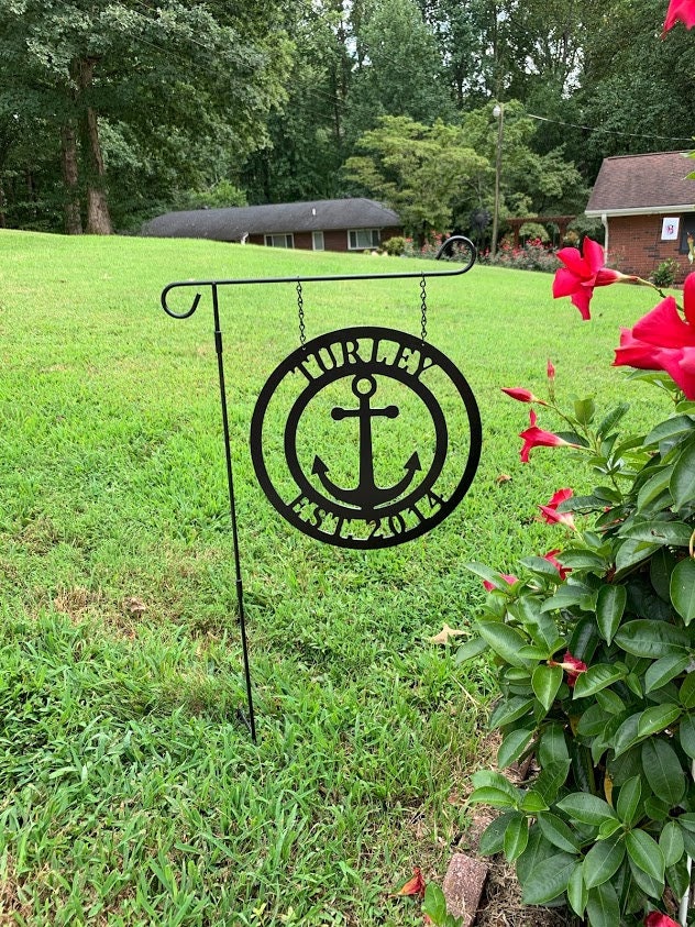 Anchor Decor Acm Metal Nautical Garden Flag Personalized Anchor Decor Acm Metal Nautical Garden, Nautical Garden Flags