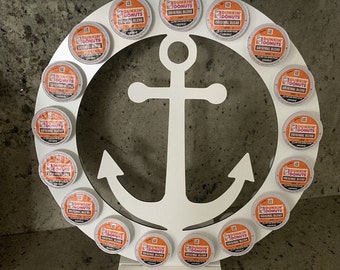 Anchor Coffee Bar K Cup Holder - Nautical Coffee Storage - Beach House - Lake House Keurig K-Cup Stand - Gift for Coffee Drinker - Birthday