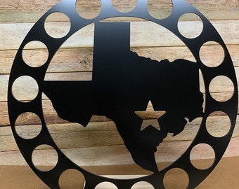 Texas Kitchen Decor - Texas K Cup Holder - Texas Star On Town Of Your Choice - State of Texas Coffee Storage - Texas Home Sign Coffee Bar