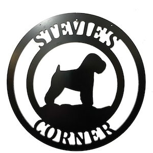 Personalized Metal ACM Wheaten Garden Flag - Soft-Coated Wheaten Terrier Door Decor, Yard Art, Address Sign, Wall Art - QUICK Shipping