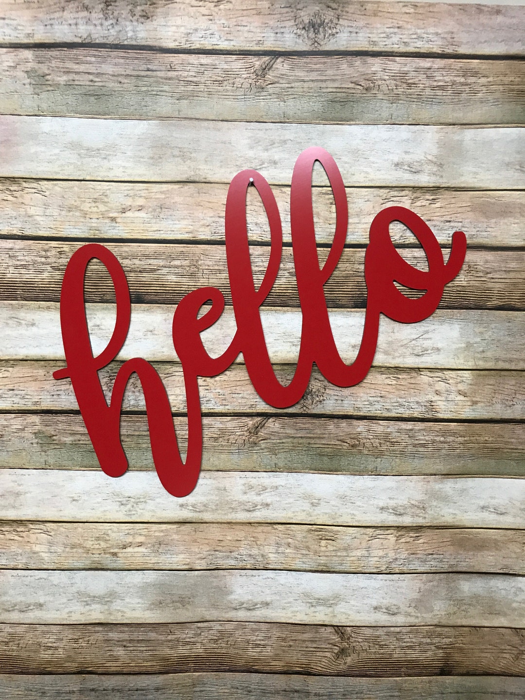 Scipt Font Hello Sign Wall Decor Hello Greeting Garden Flag Custom Size