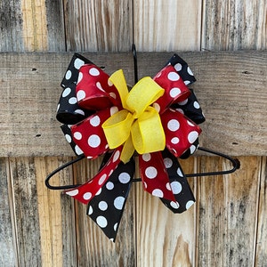 Disney Inspired Bow for Wreath, Disney Inspired Color Bow for Birthday Party, Bow Christmas Decoration, Disney Bow for Christmas Tree Topper