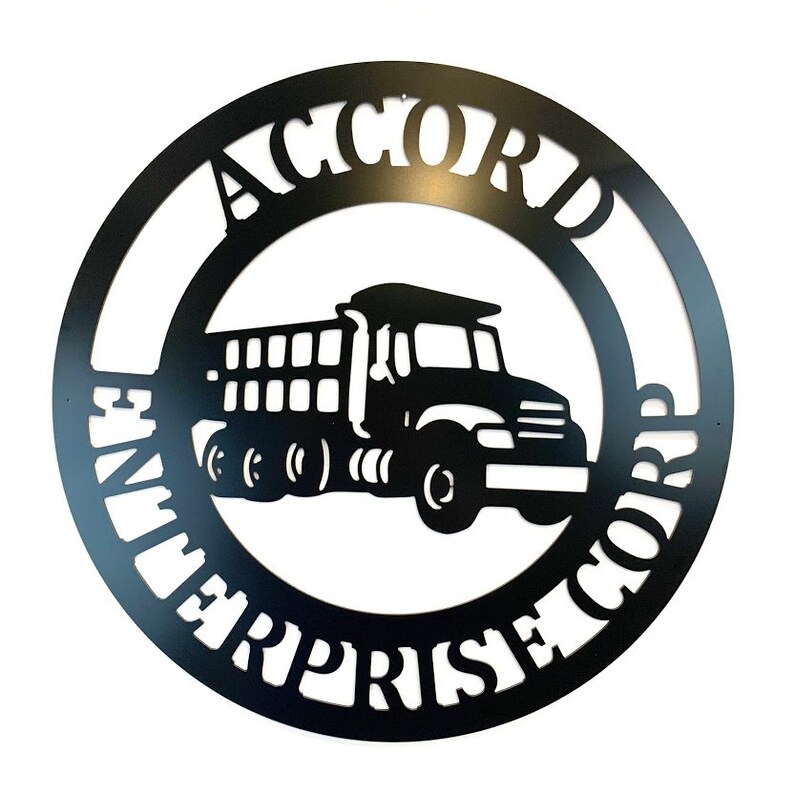 Dump Truck Sign 24 ACM Metal Custom Last Name Decor Etsy