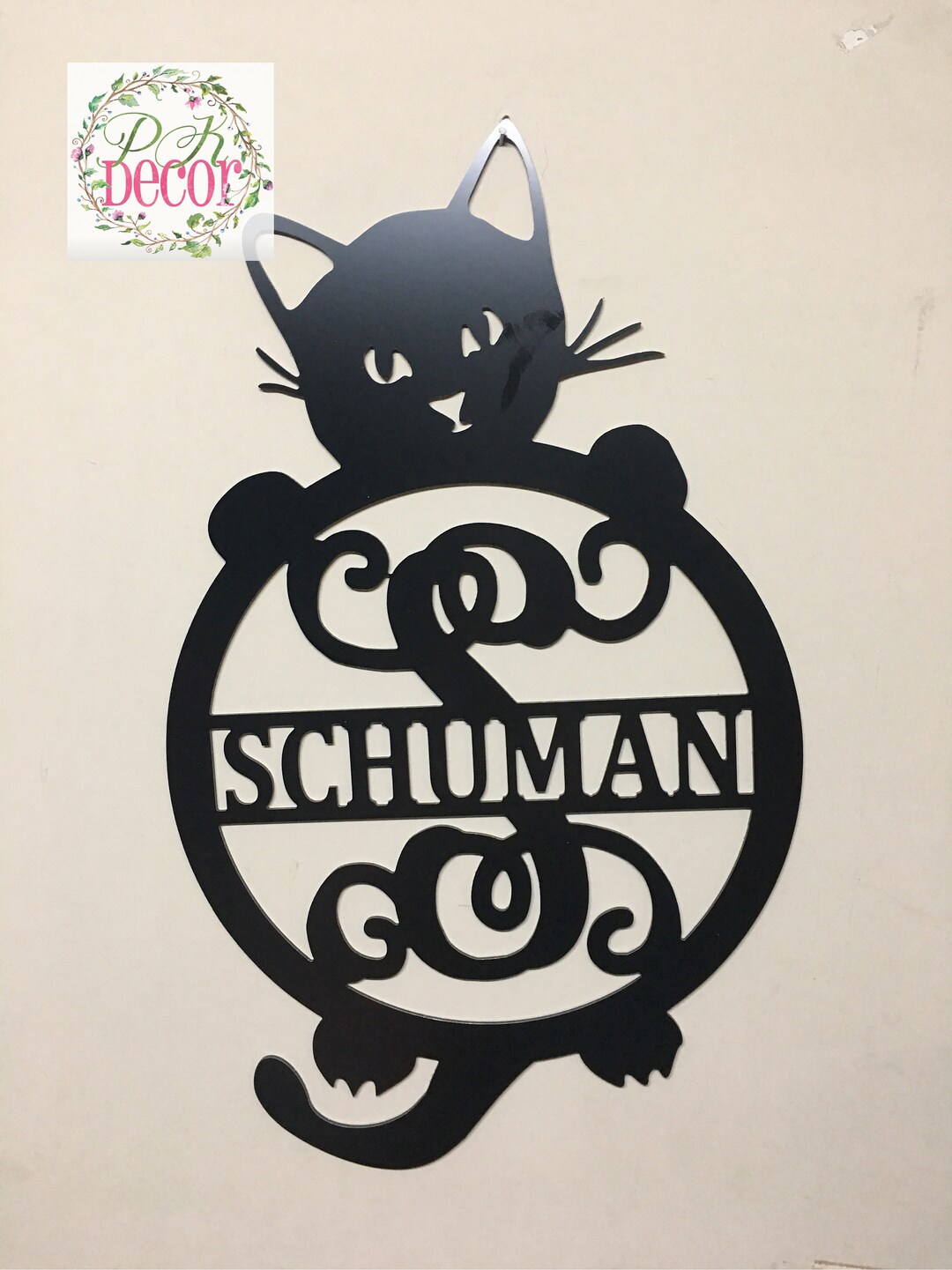 Custom Cat Door Sign for Cat Mom/dad Last Name Door Hanger Etsy