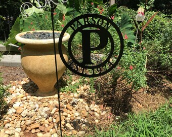 Metal Last Name Sign - ACM Metal Personalized Garden Flag - Quick Shipping - Metal Established Sign - Family Name Decor-Monogram Garden Flag