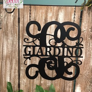 Personalized family name garden flag custom monogram yard decor unique gift for housewarming wedding anniversary new home outdoor mailbox sign