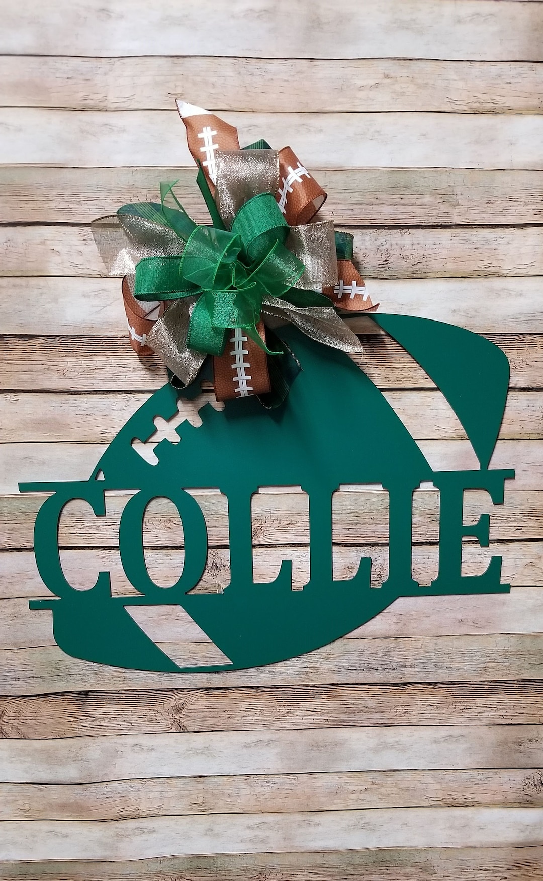 Custom Football Name Sign College Football Monogram Sign Etsy