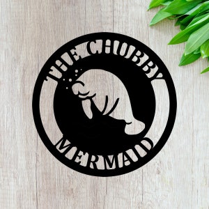 Personalized Manatee Metal Sign: Sea Cow Wall Art, Beach Decor