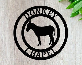Custom Donkey Yard Sign - Personalized Farmhouse Donkey Wall Decor for Home - Farm Animal Party Favor - Personalized Jackass Door Hanger