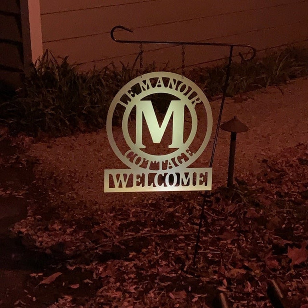 Custom Block Initial House Number Sign for Home Personalized