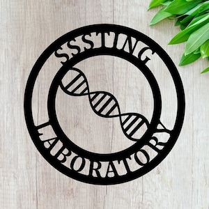 Custom DNA Science Classroom Decor - Personalized Science Sign for School with Teachers Name - Science Teacher Gift STEM Graduation Party