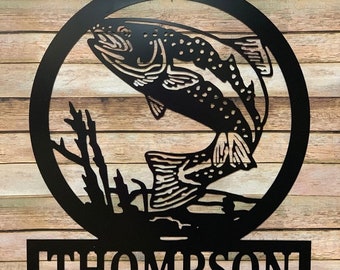 Personalized Rainbow Trout Door Hanger - Perfect for any Southern Fishing Enthusiast - Fall Yard Decor - Perfect Door Hanger Gift for Him