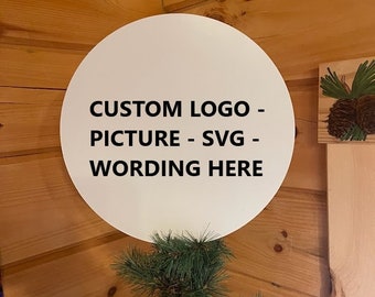 Custom Logo Tree Topper For Christmas Tree - Christmas Tree Topper Logo Design Custom - YOUR LOGO Uv Printed on Personalized Tree Topper