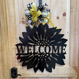 Sunflower Welcome Sign - Personalized Sunflower Garden Flag - Metal ACM Flower Garden Outdoor Decorations - Gift for Her New Home