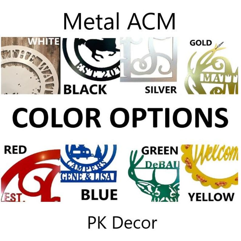 Acm Monogram Last Name Metal ACM Sign 18 or 24 in - Personalized Split Monogram Sign ...
