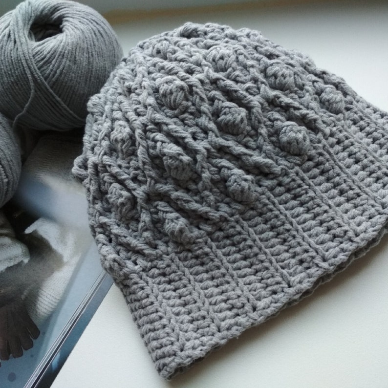 Crochet Hat Rhombuses Crochet Pattern for Women Crochet Beanie Crochet Hat