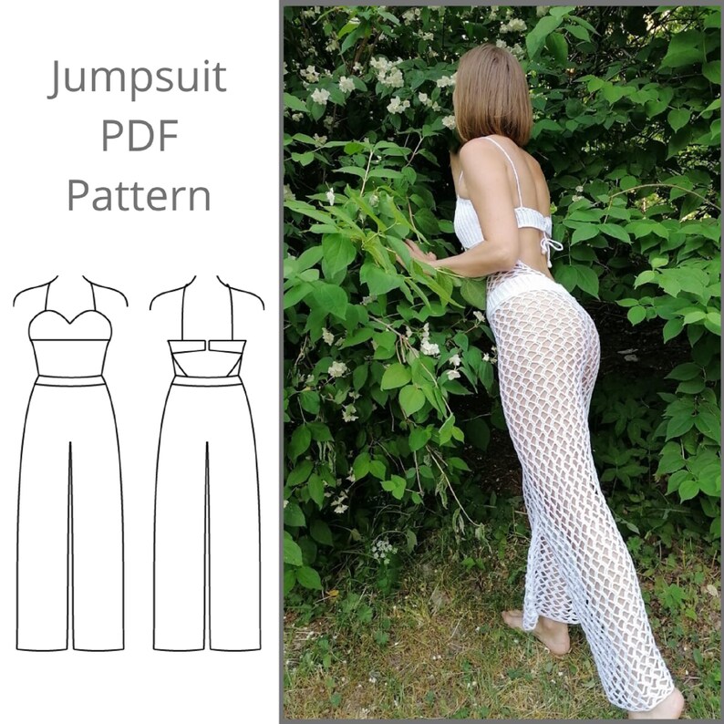 Crochet Jumpsuit PDF Pattern/ Crochet Trousers/ Crochet Beach Etsy