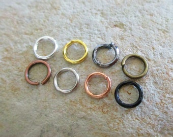 50 Metal Open Jump Rings: 5mm, Assorted Colors