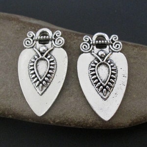 2 Silver Spearhead Charms | Arrowhead Charms for Necklaces Pendants Earrings | Boho  Earring Charms | Nordic Jewelry | Scandinavian Jewelry