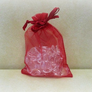 10 Dark Red Organza Drawstring Bags Jewelry Bags Gift Bags Merchandise Bags Party Wedding Favor Sachet Bags 2.5 x 3.5&quot; Siam Red Bags