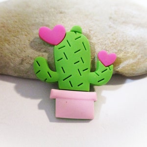 2 Cactus Flatback Cabochons | Rubber Embellishments for Hair Bows Hair Accessories Scrapbooking Party Favors Journal Decorations Ornaments