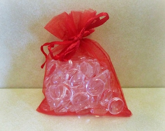 10 Red Organza Drawstring Favor Bags: 2.5x3.5" Jewelry Sachet
