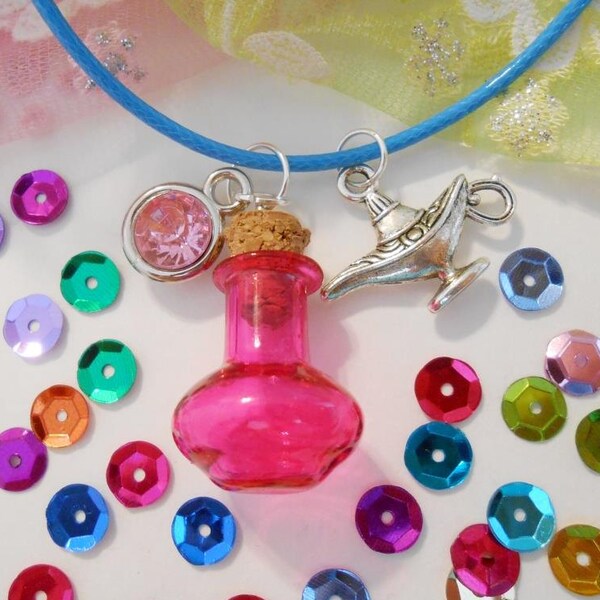 DIY Genie Bottle Necklace Kit para niños para hacer / Kits de fabricación de joyas DIY para niñas y adolescentes / Regalos de Navidad DIY para niñas / Favores de fiesta