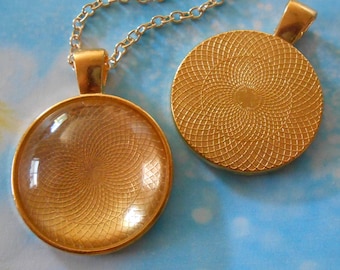 Gold Round Pendant Tray with Glass Dome (25mm, No Chain)