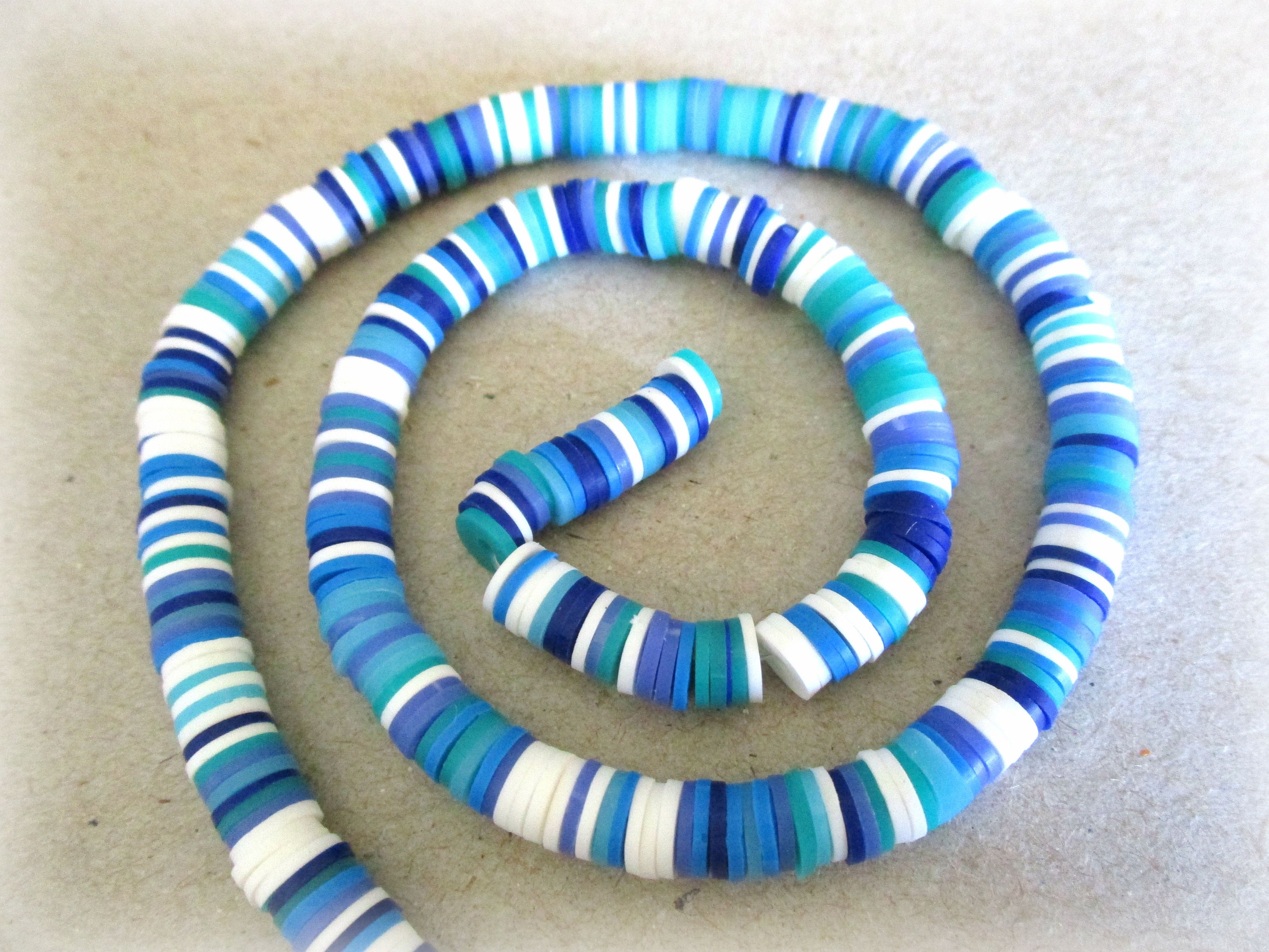 Fimo Clay Disk Beads Multicolored Slice Beads 6mm Flat Etsy