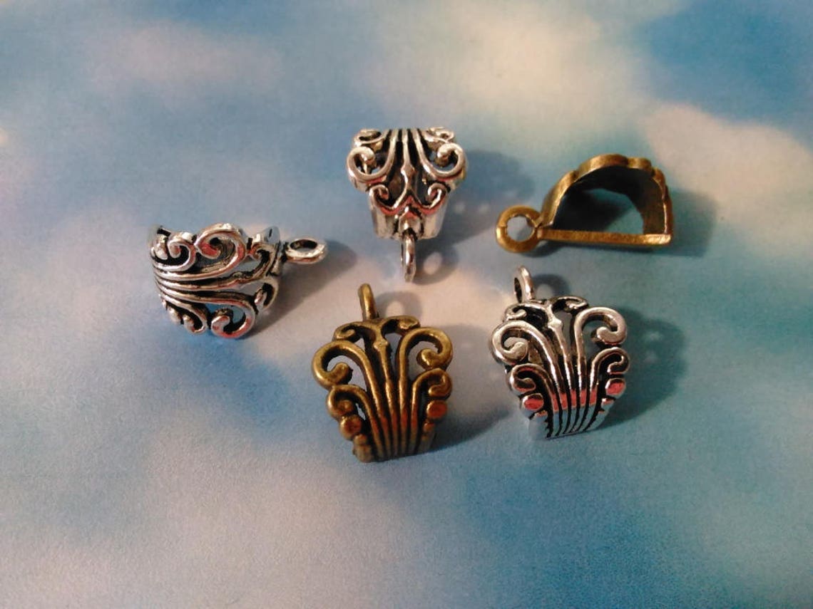 10 LARGE Bails Silver or Bronze 17x12 mm European Pendant Etsy