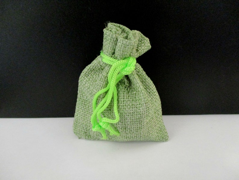 4 Jute Drawstring Bags Pastel Pink Blue Lavender Green Burlap Bags Fabric Jewelry Bags Cloth Favor Bags Jewelry Pouches Jewelry Storage image 5