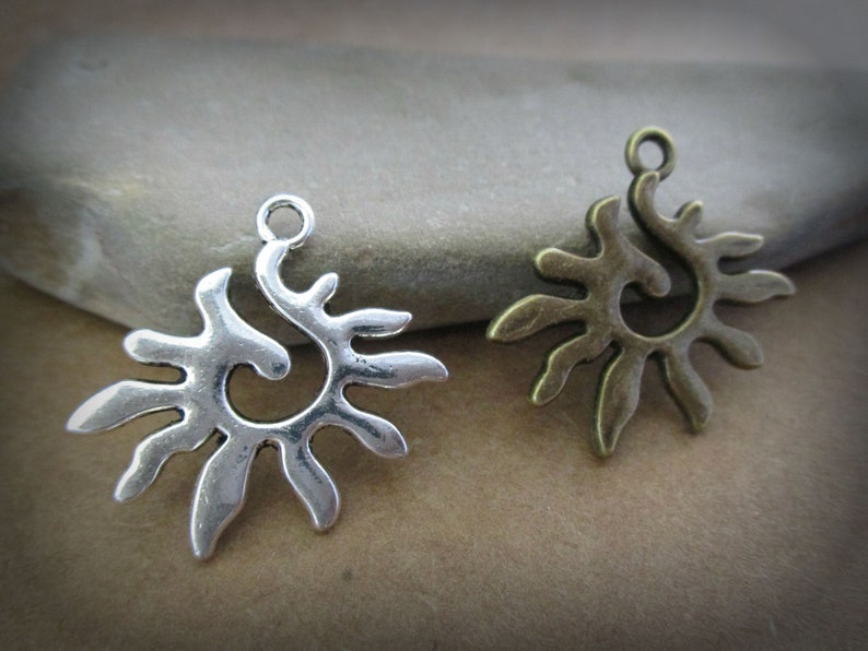 5Pcs Antiqued Silver Flower Slide Bead Charms For Wristband DIY Bracelet 13x15mm