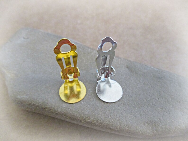40 Clip Earring Blanks Silver or Gold Clip Earring Pads Etsy