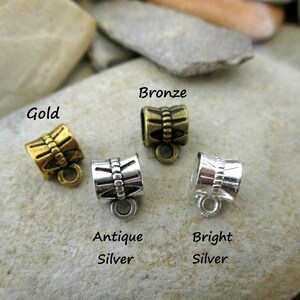 10 Bow Tie Bails 5 Colors Butterfly Bails Antique Silver Bright Silver Bronze Gold Large Hole European Beads Pandora Biagi image 2