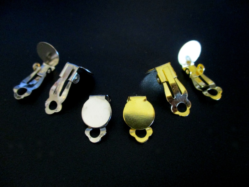 40 Clip Earring Blanks Silver or Gold Clip Earring Pads Etsy