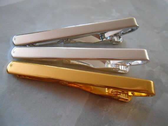 Silver//Gold Plated TIE CLIP Pins Clasps DIY Blanks Bars Fathers Craft Findings