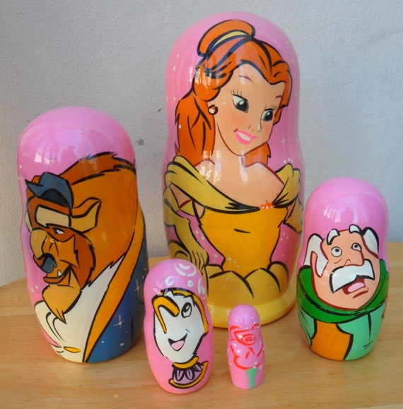 beauty and the beast nesting dolls