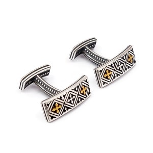 Byzantine Cufflinks Laskaridis Sterling Silver 925 Gold Plated