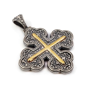 Byzantinerkreuz Anhänger Laskaridis Sterlingsilber 925 Vergoldet