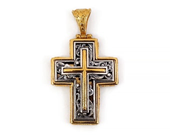 Byzantijnse kruishanger Laskaridis sterlingzilver 925 verguld