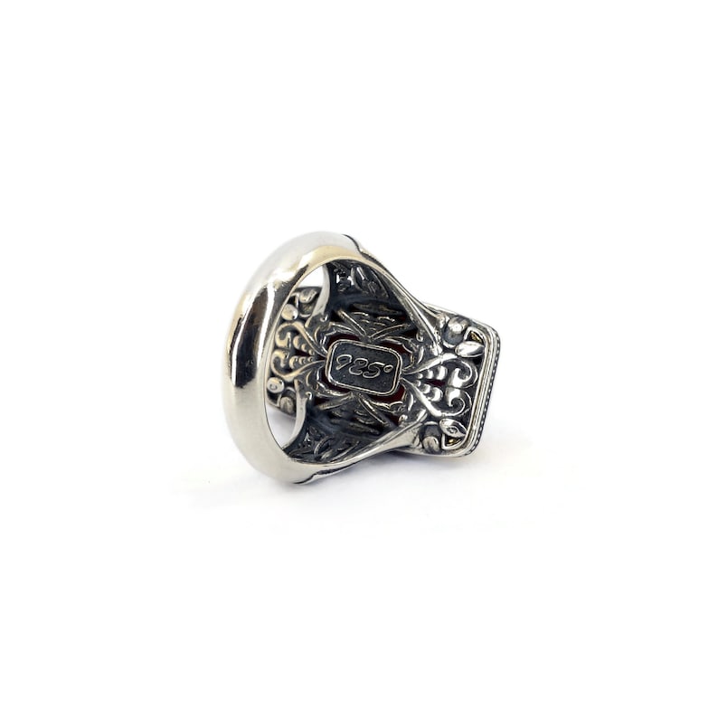 Byzantine Ring Laskaridis with Ruby Doublet Stone Sterling Silver 925 Gold Plated